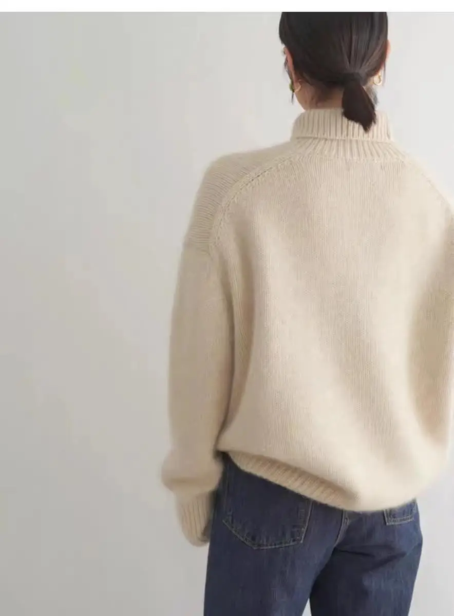 European Sweater 2025 Autumn and Winter New High Collar Loose Versatile Knitted Pullover Lazy Style Inner Wear Outer Bottoming Shirt — feature 12