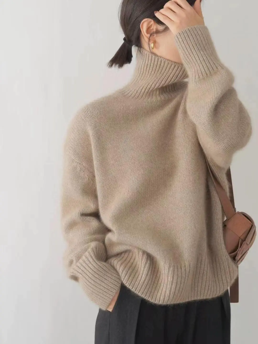 European Sweater 2025 Autumn and Winter New High Collar Loose Versatile Knitted Pullover Lazy Style Inner Wear Outer Bottoming Shirt — feature 18