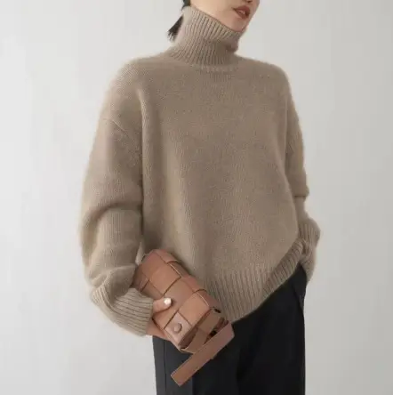 European Sweater 2025 Autumn and Winter New High Collar Loose Versatile Knitted Pullover Lazy Style Inner Wear Outer Bottoming Shirt
