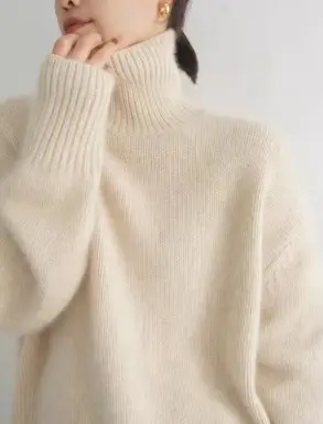 European Sweater 2025 Autumn and Winter New High Collar Loose Versatile Knitted Pullover Lazy Style Inner Wear Outer Bottoming Shirt