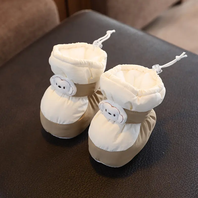 Baby Winter Shoes White Cotton Warm Anti-Slip 3-6M