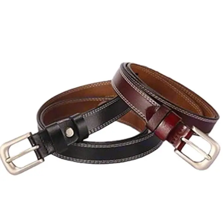Women's Black Cowhide Belt with Silver Buckle - Image 9