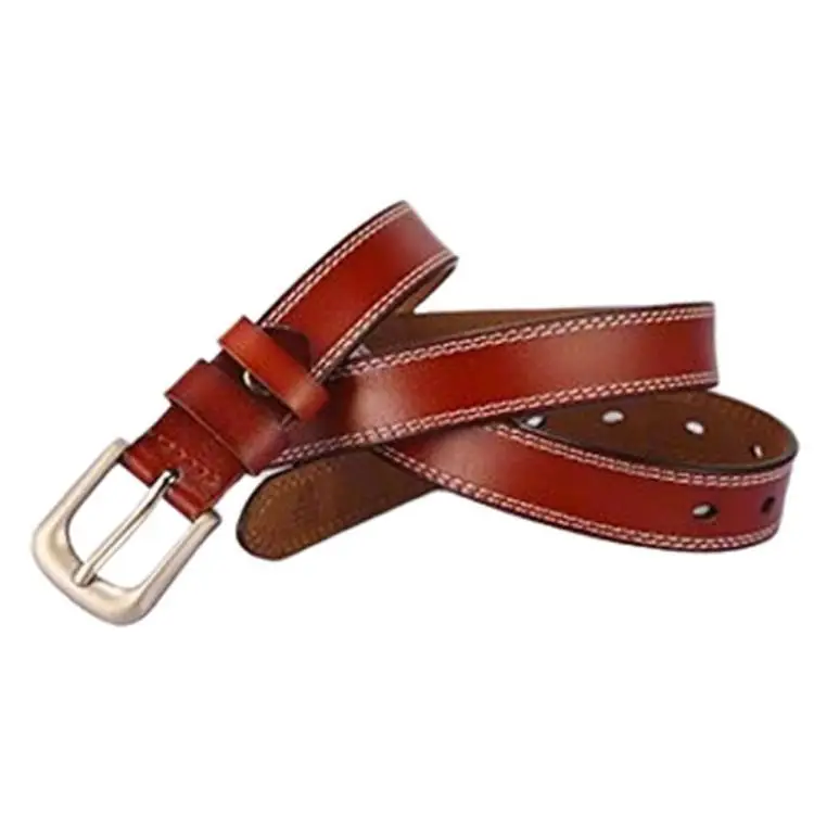 Women's Black Cowhide Belt with Silver Buckle - Image 10