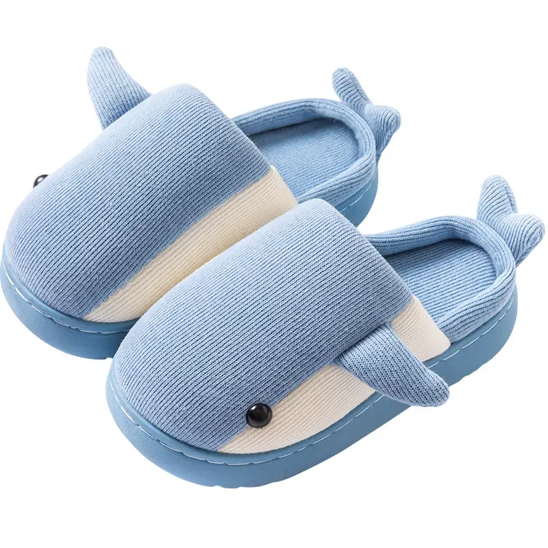 Children's Cotton Slippers Autumn and Winter Boys' and Girls' Home Indoor Cotton Slippers Non-slip Soft Bottom Middle and Big Children's Knitted Cotton Slippers