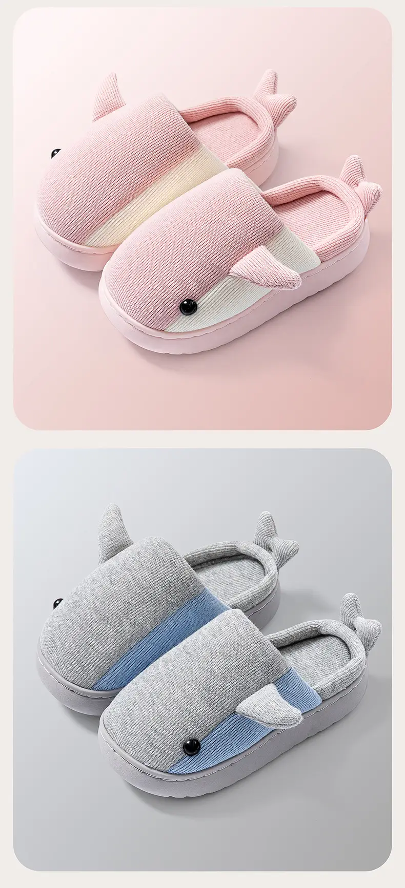 Children's Cotton Slippers Autumn and Winter Boys' and Girls' Home Indoor Cotton Slippers Non-slip Soft Bottom Middle and Big Children's Knitted Cotton Slippers — feature 12