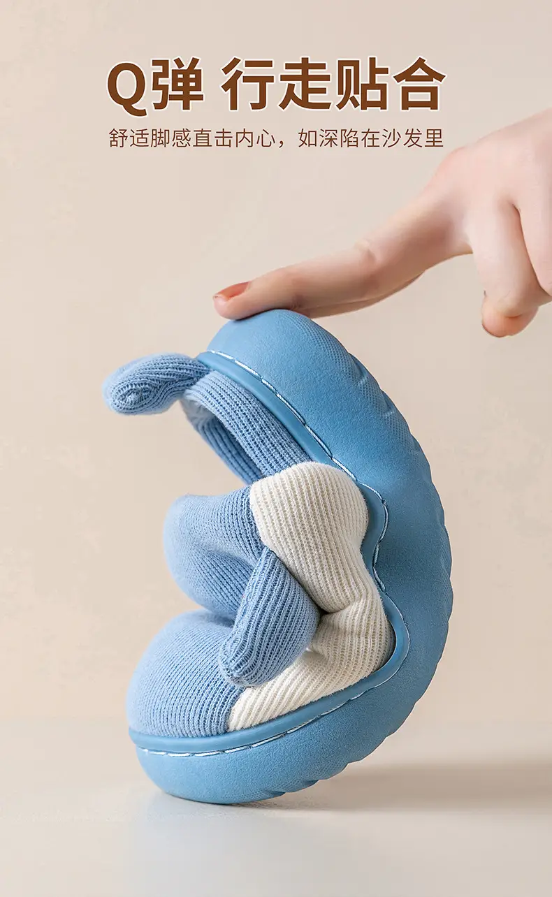 Children's Cotton Slippers Autumn and Winter Boys' and Girls' Home Indoor Cotton Slippers Non-slip Soft Bottom Middle and Big Children's Knitted Cotton Slippers — feature 6