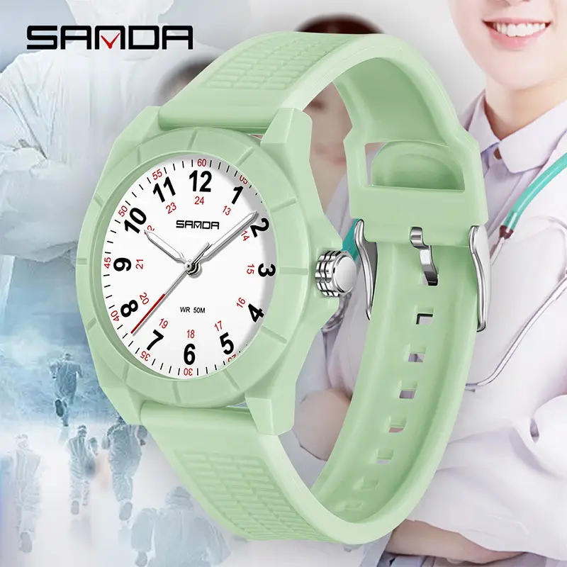 Sanda Yellow Nurse Watch for Men Women Waterproof Large Digital Dial - Image 6