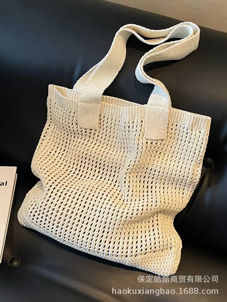 Women Knitted Shoulder Bag White 2024 Winter - Image 6