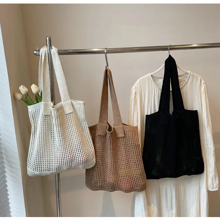 Women Knitted Shoulder Bag White 2024 Winter — feature 10