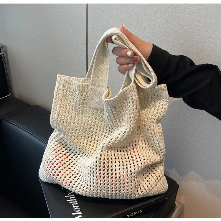 Women Knitted Shoulder Bag White 2024 Winter — feature 11