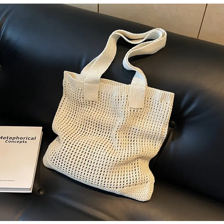 Women Knitted Shoulder Bag White 2024 Winter — feature 13