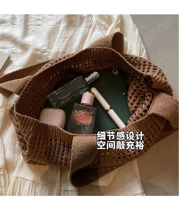 Women Knitted Shoulder Bag White 2024 Winter — feature 5