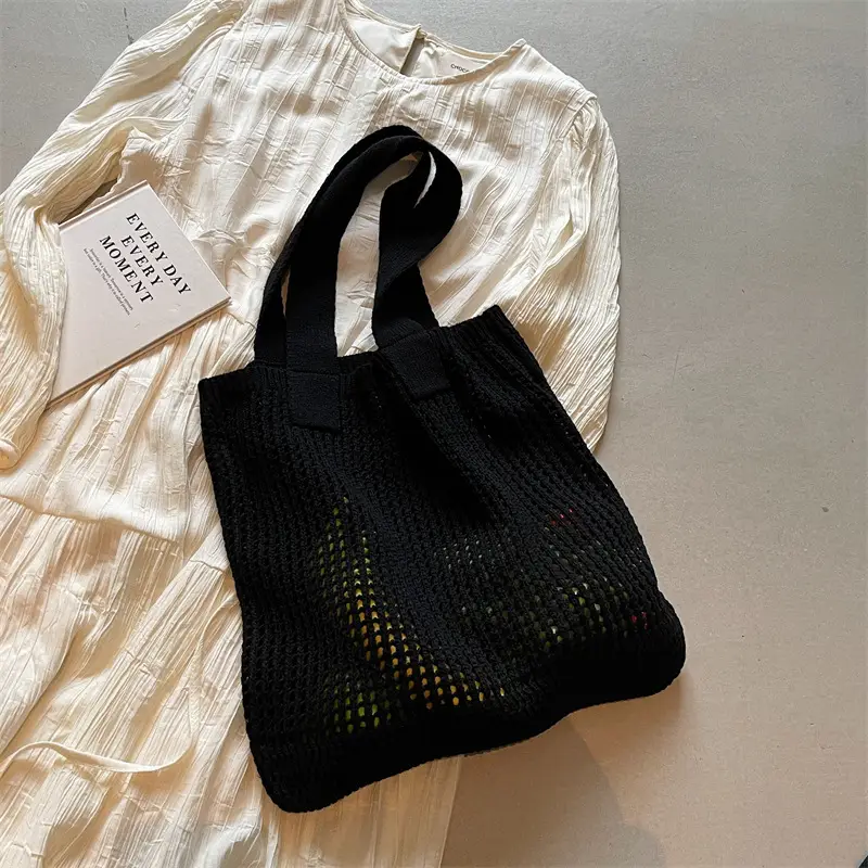 Women Knitted Shoulder Bag White 2024 Winter - Image 2