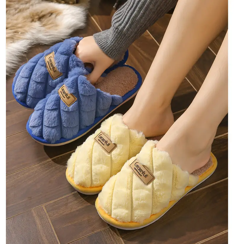 New Cotton Slippers for Home Use, Couple Slippers, Women's Confinement Shoes, Wholesale Furry Slippers, Non-Slip Winter Slippers — feature 16