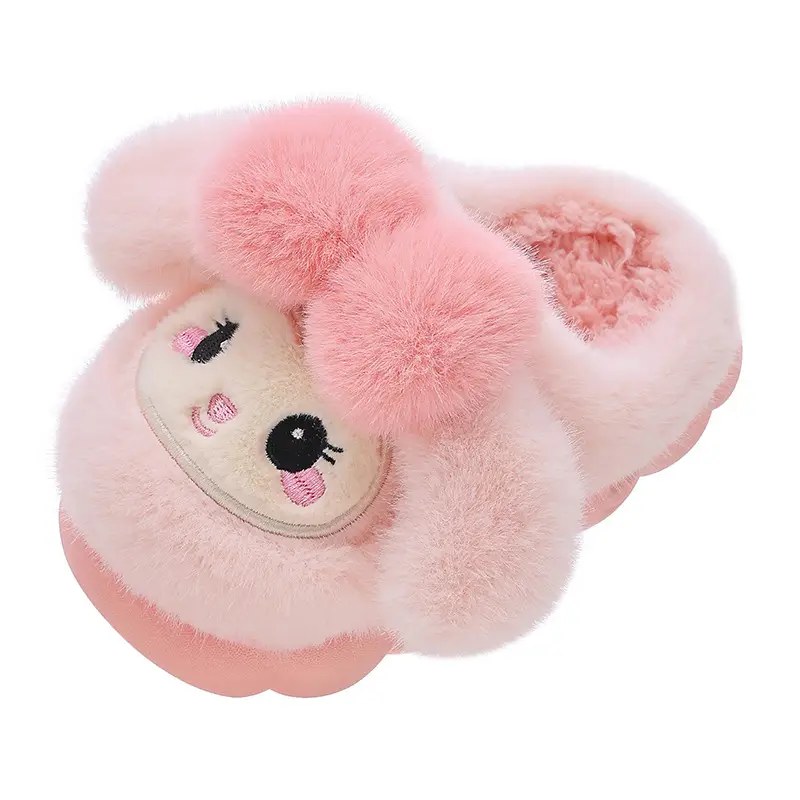 2024 New Children's Cotton Slippers Autumn and Winter Girls Cartoon Indoor Mao Mao Shoes Children's Warm Princess Cotton Shoes