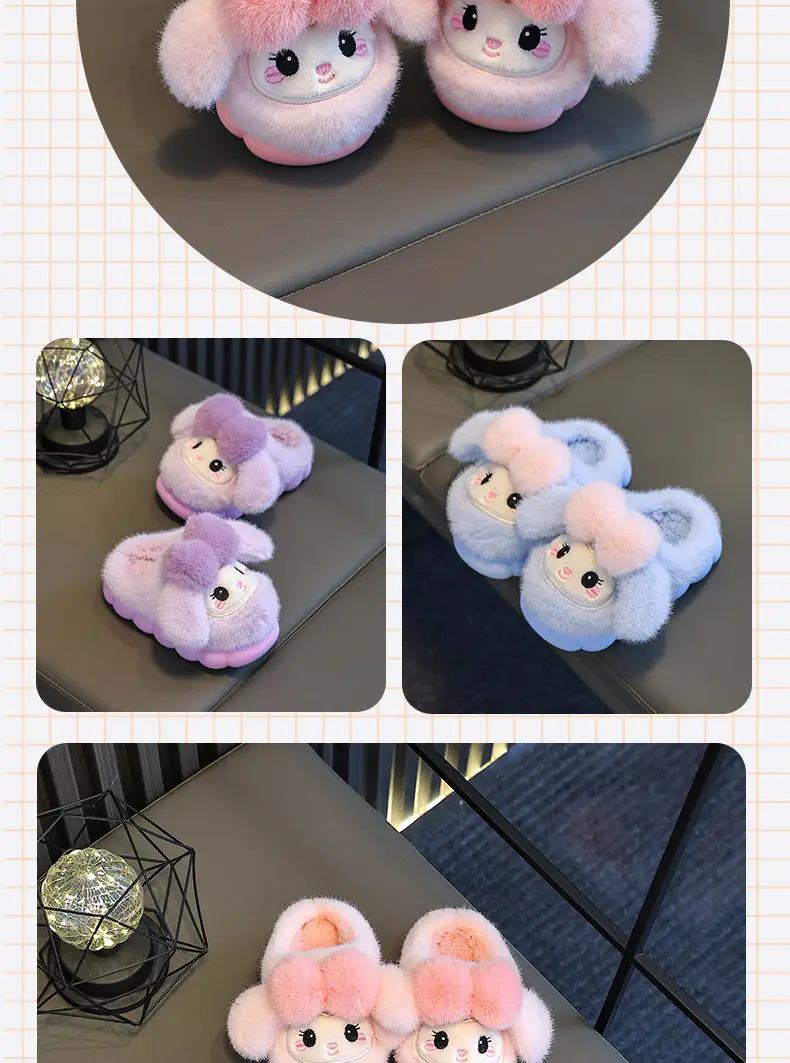 2024 New Children's Cotton Slippers Autumn and Winter Girls Cartoon Indoor Mao Mao Shoes Children's Warm Princess Cotton Shoes — feature 16