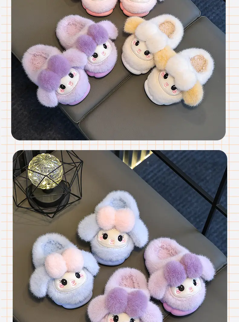 2024 New Children's Cotton Slippers Autumn and Winter Girls Cartoon Indoor Mao Mao Shoes Children's Warm Princess Cotton Shoes — feature 17