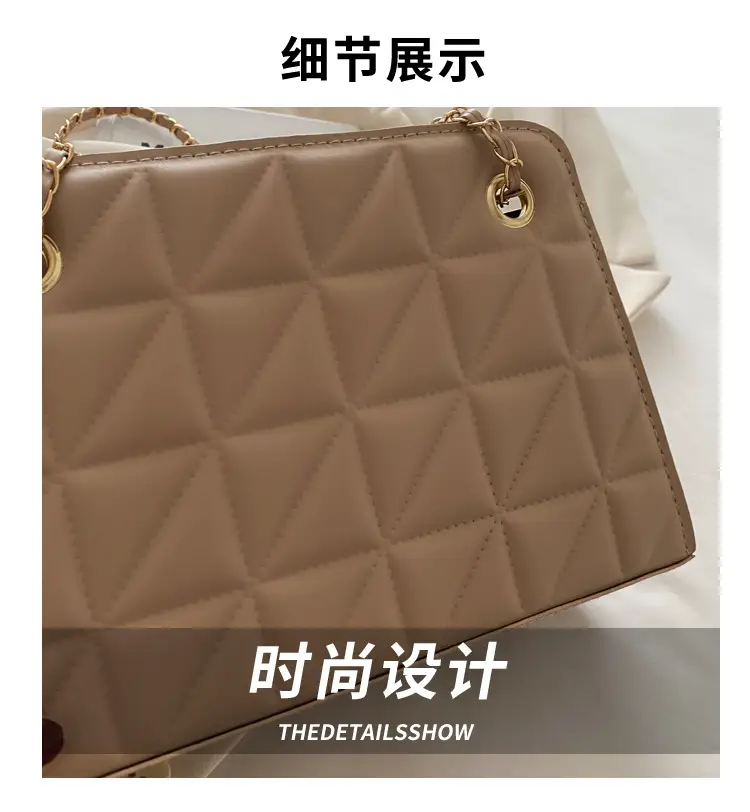 Small Square Rhombic Chain Crossbody Bag Beige 2024 — feature 4