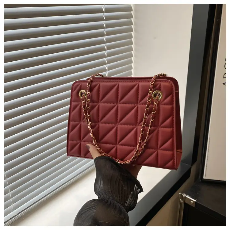 Small Square Rhombic Chain Crossbody Bag Beige 2024 - Image 3