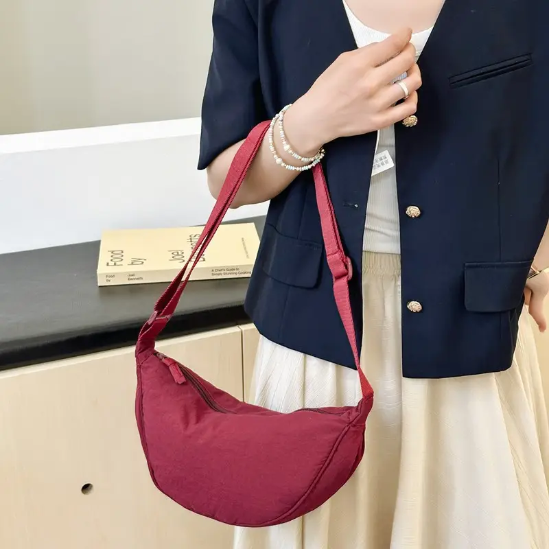 Lightweight Crossbody Bag for Women in Maroon - Image 9
