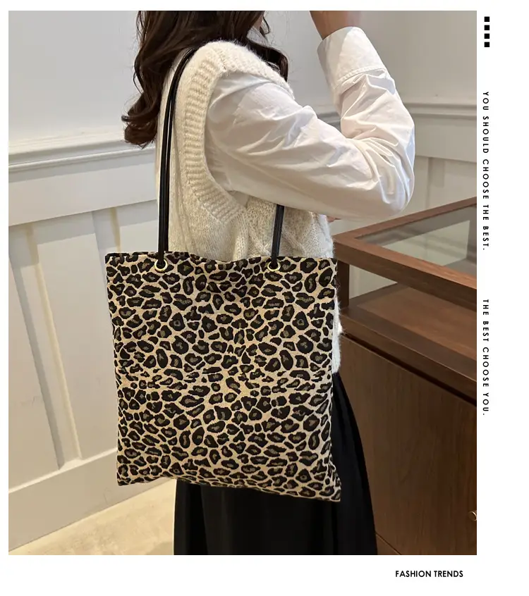 Large Capacity Leopard Print Shoulder Bag for Women — feature 2