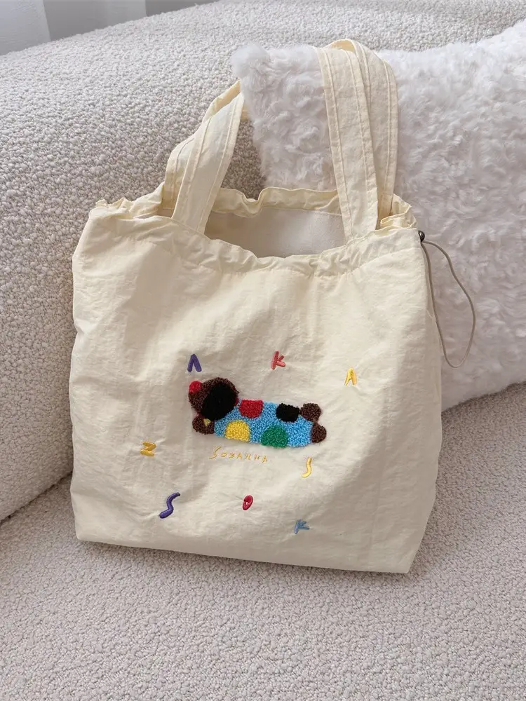 Cute Korean Style Shoulder Bag for Women Canvas Large Capacity - Image 9