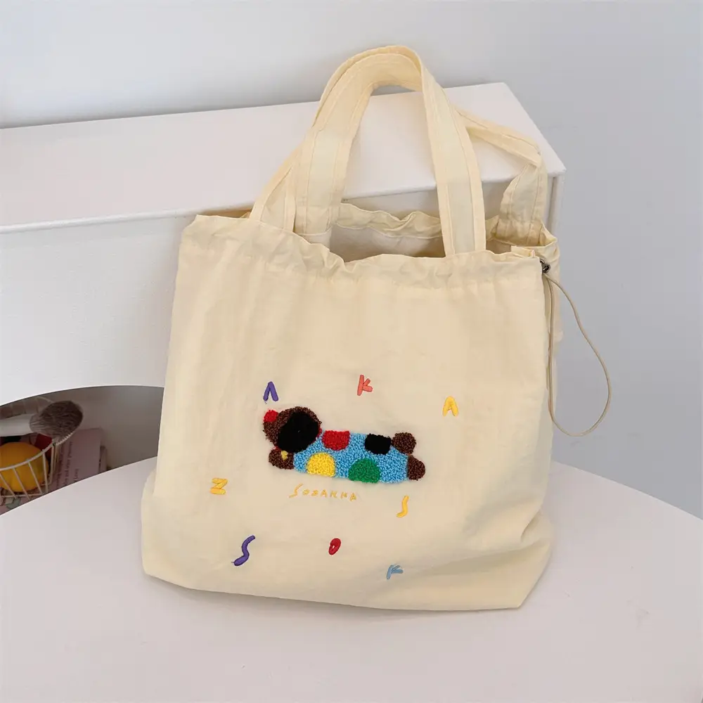 Cute Korean Style Shoulder Bag for Women Canvas Large Capacity - Image 3