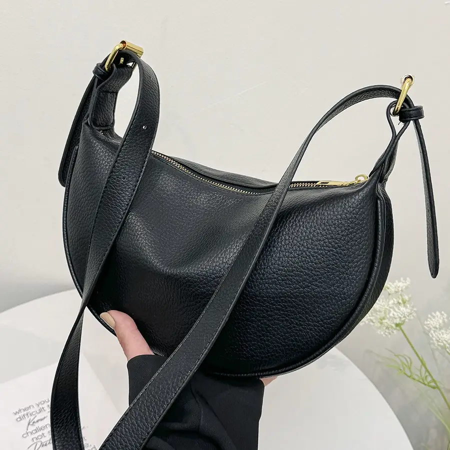 Black Crossbody Bag for Women with Long Strap