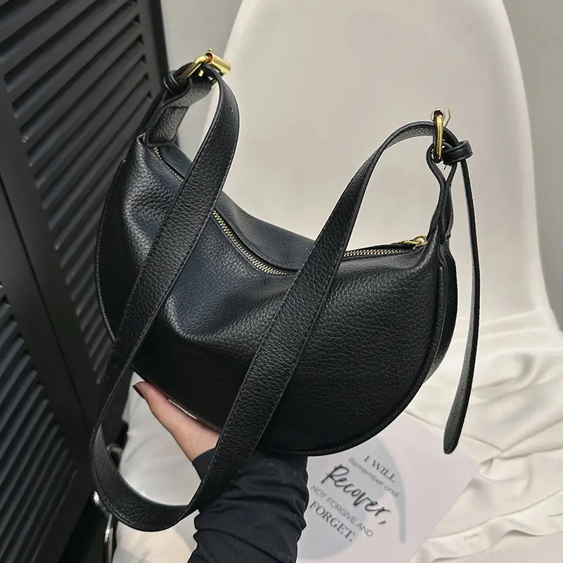 Black Crossbody Bag for Women with Long Strap