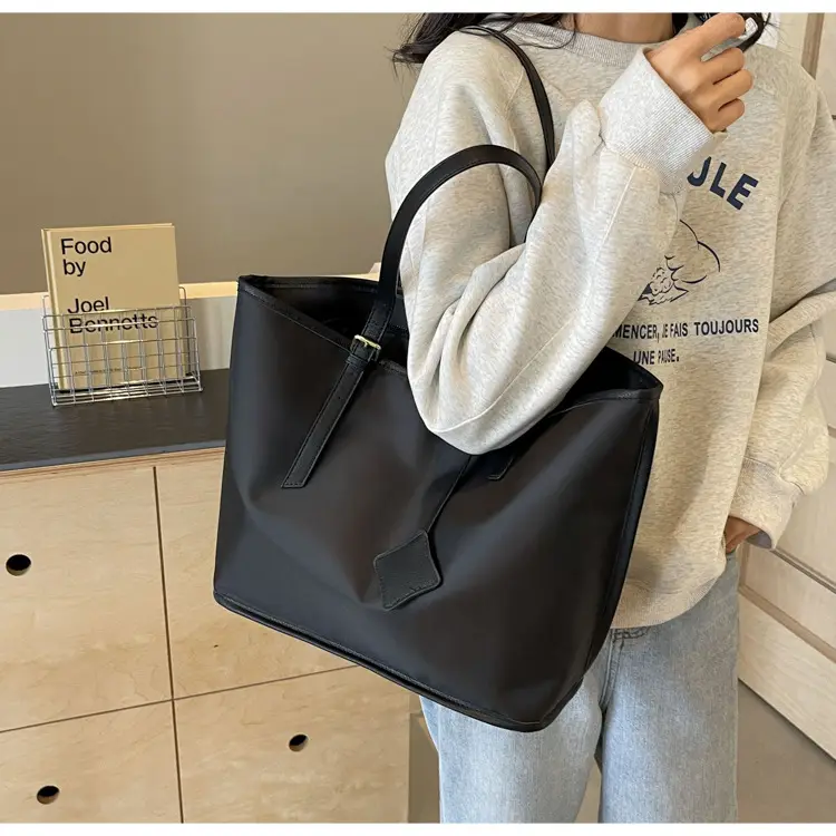 Women Large Capacity Nylon Tote Bag Brown — feature 16