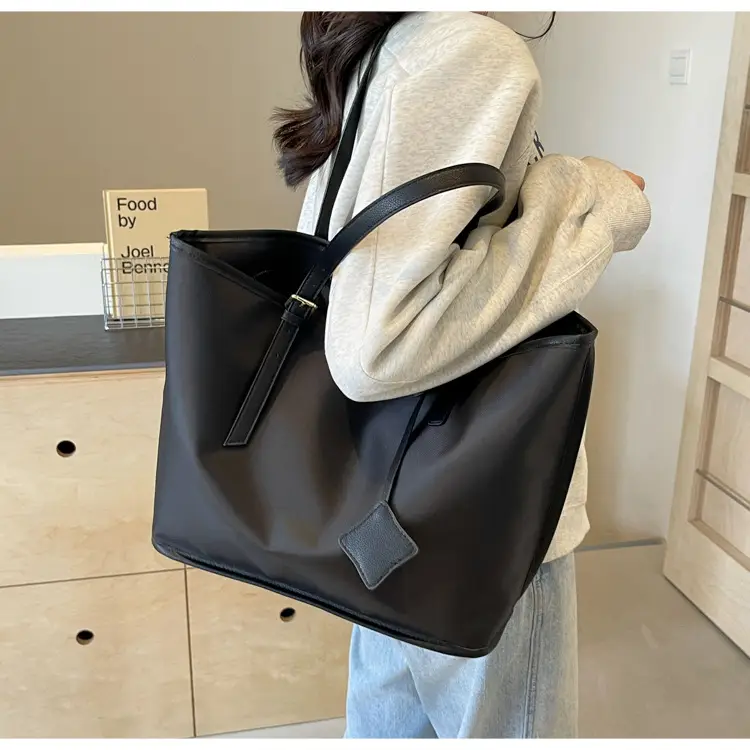 Women Large Capacity Nylon Tote Bag Brown — feature 17