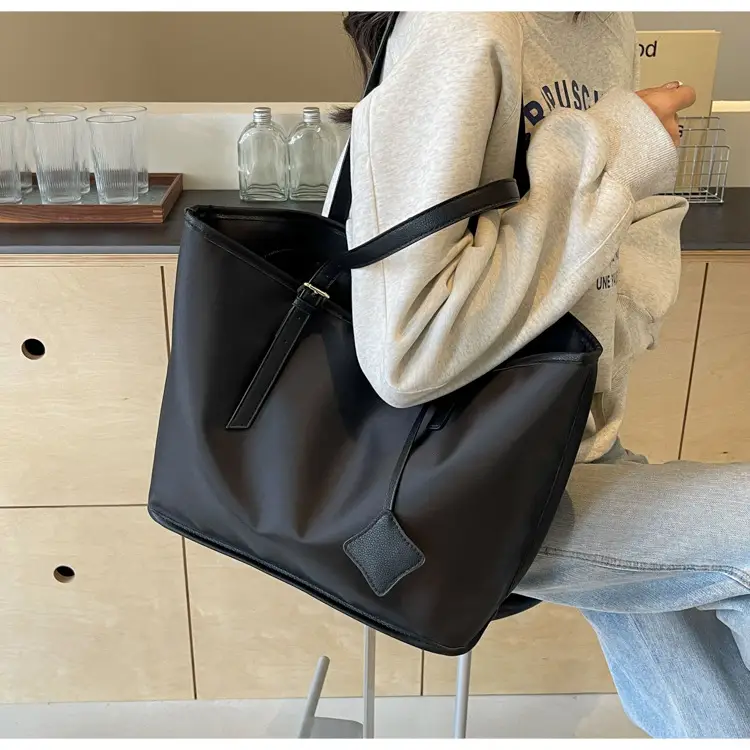 Women Large Capacity Nylon Tote Bag Brown — feature 18