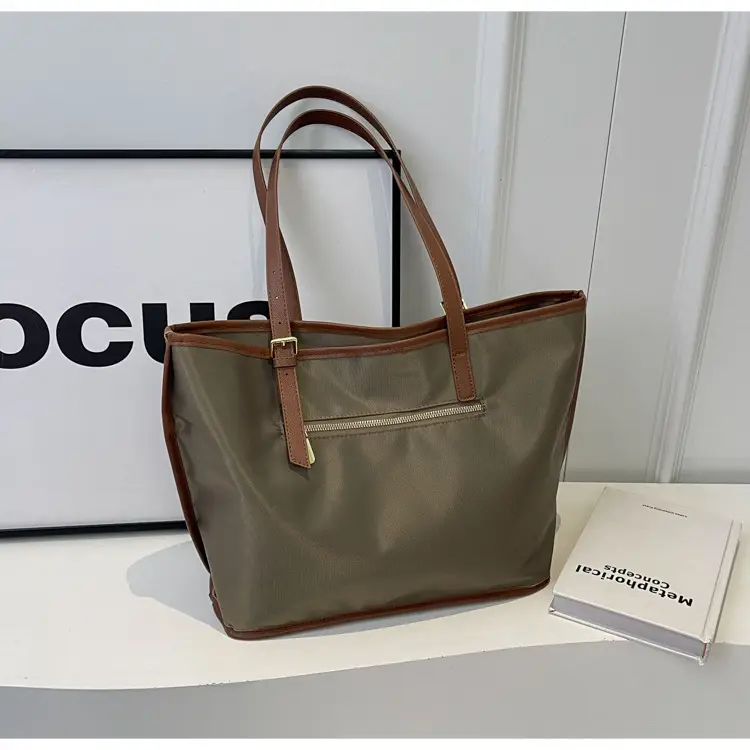Women Large Capacity Nylon Tote Bag Brown — feature 21