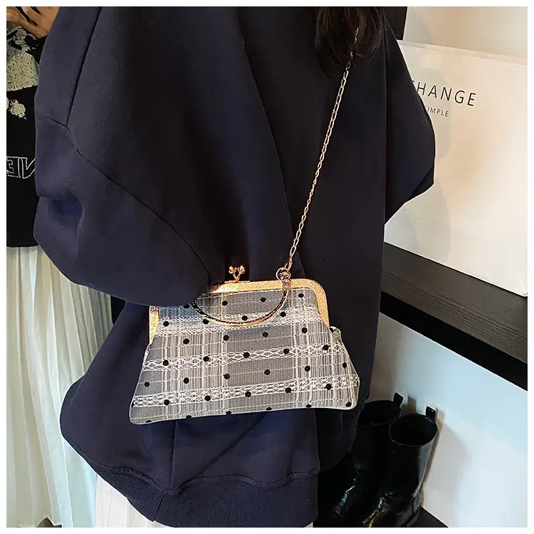Women's Lace Plaid Shell Crossbody Bag 2024 — feature 10