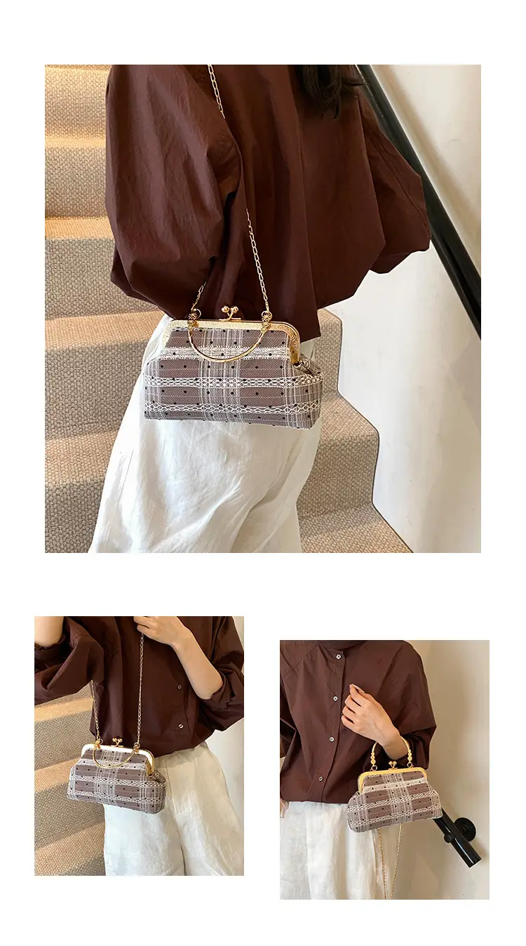 Women's Lace Plaid Shell Crossbody Bag 2024 — feature 16