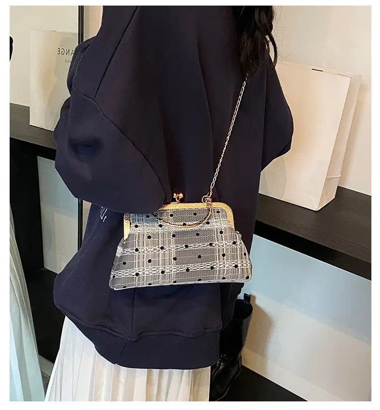 Women's Lace Plaid Shell Crossbody Bag 2024 — feature 2