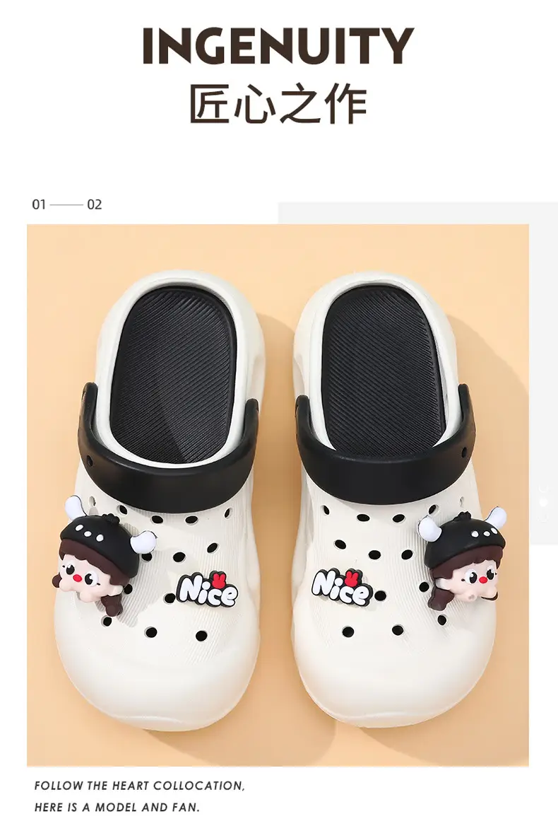Summer Outer Wearing Eva Hole Shoes Women's New Thick Sole Deodorant Cute Girl's Slippers Heightened Diy Sandals — feature 10