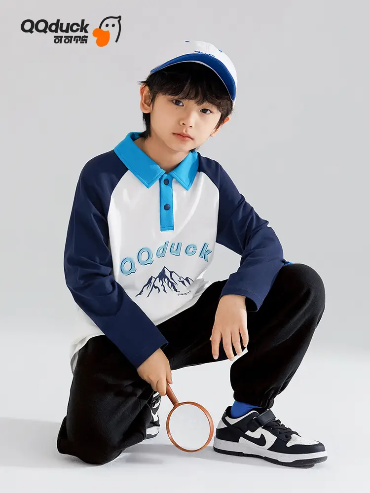 QQduck Boys Polo Shirt Long Sleeve Cotton T-Shirt - Image 5