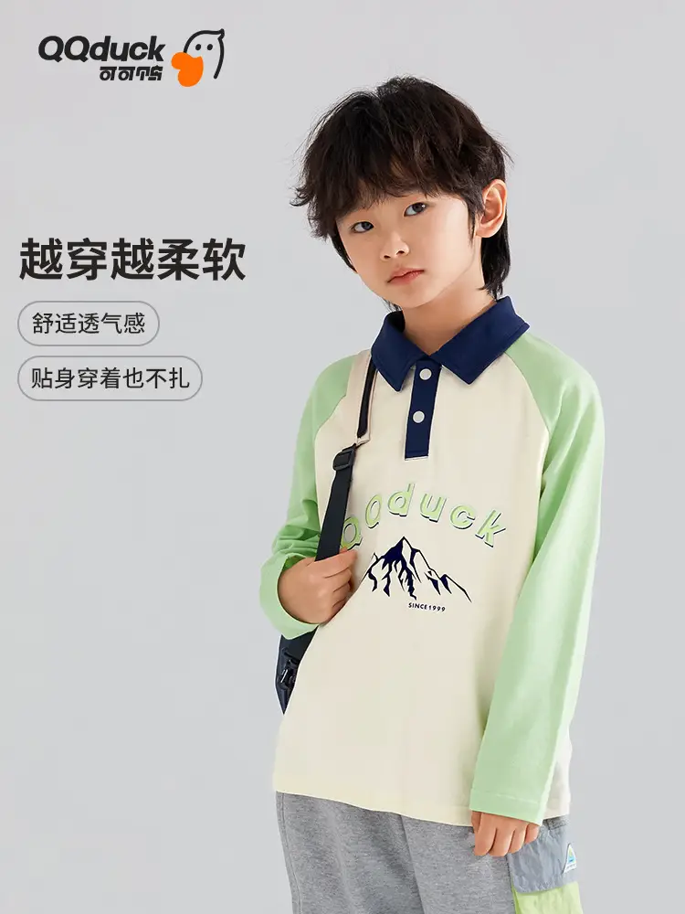 QQduck Boys Polo Shirt Long Sleeve Cotton T-Shirt - Image 6