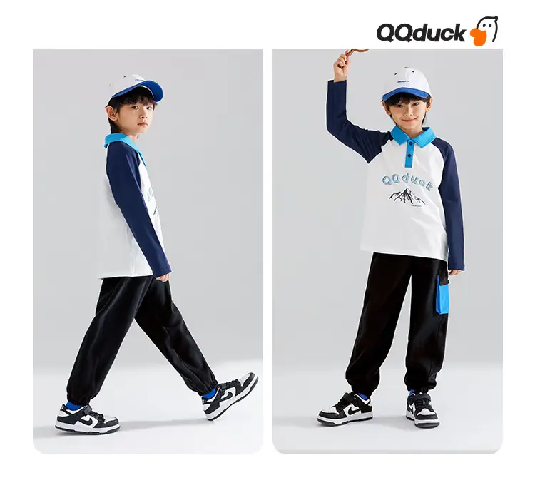 QQduck Boys Polo Shirt Long Sleeve Cotton T-Shirt — feature 14
