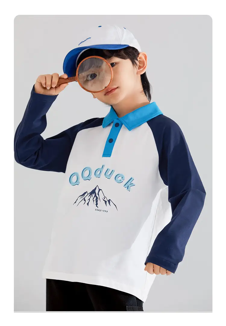 QQduck Boys Polo Shirt Long Sleeve Cotton T-Shirt — feature 15
