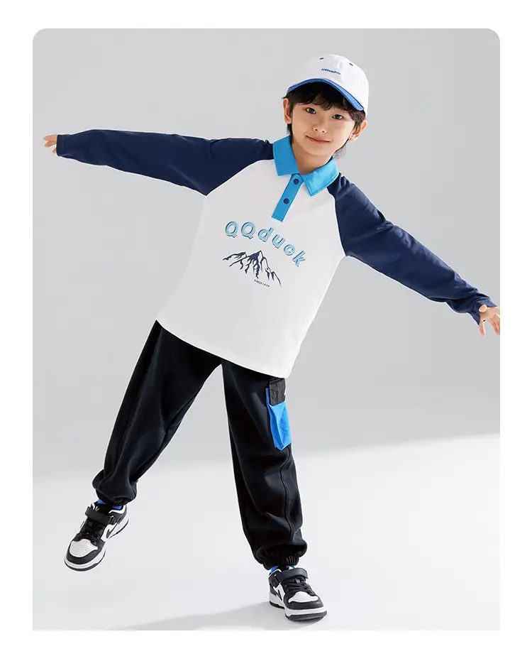 QQduck Boys Polo Shirt Long Sleeve Cotton T-Shirt — feature 16