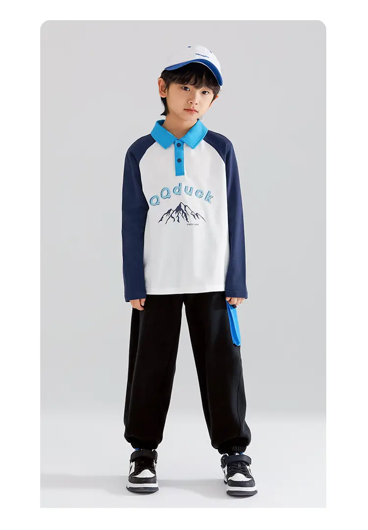 QQduck Boys Polo Shirt Long Sleeve Cotton T-Shirt — feature 17