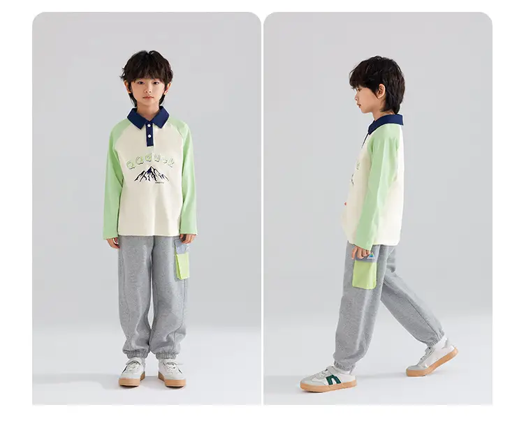 QQduck Boys Polo Shirt Long Sleeve Cotton T-Shirt — feature 18