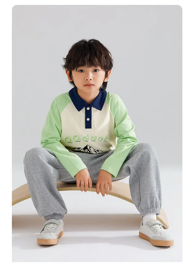 QQduck Boys Polo Shirt Long Sleeve Cotton T-Shirt — feature 19