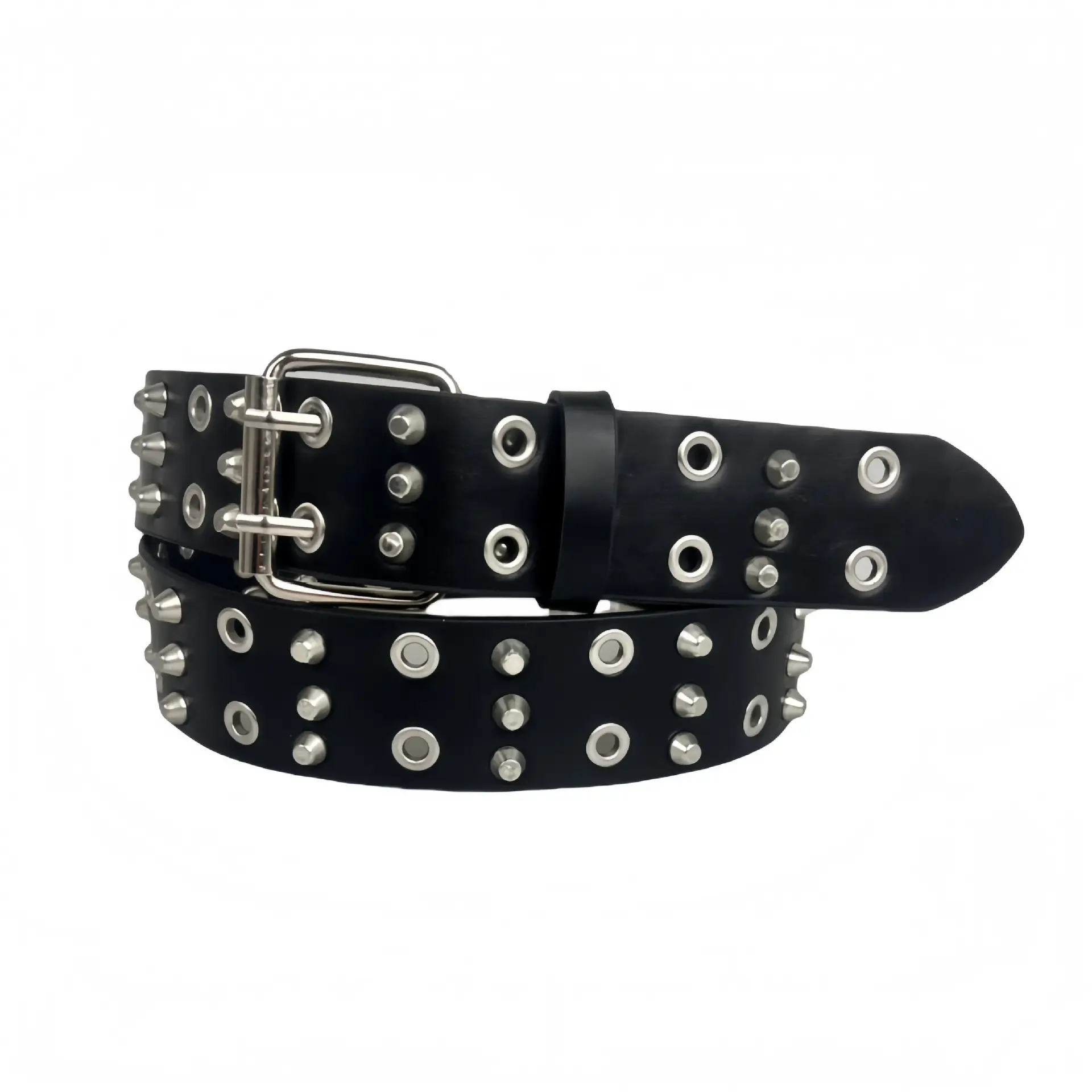 Black Rivet Eye Belt for Men Retro Punk — feature 10