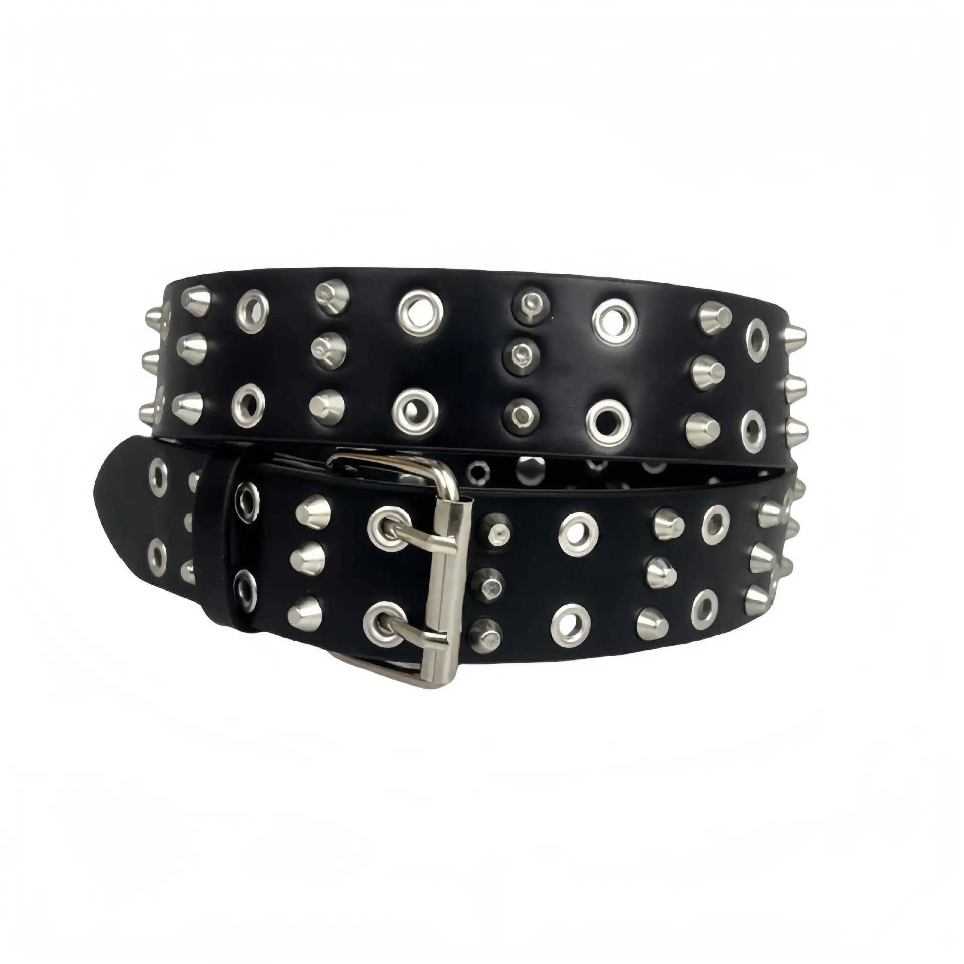 Black Rivet Eye Belt for Men Retro Punk — feature 7
