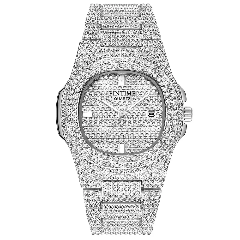 Men's Diamond Star Steel Band Quartz Watch