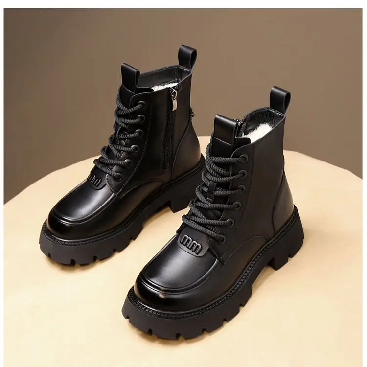 Women's Fleece Lined Snow Boots Brown Thick Bottom - Image 5
