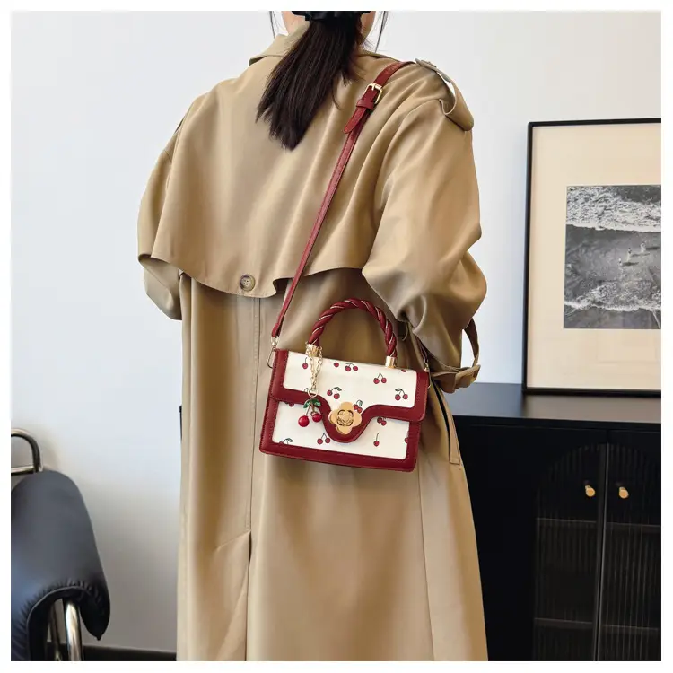 Cute Cherry Print Shoulder Crossbody Bag for Women